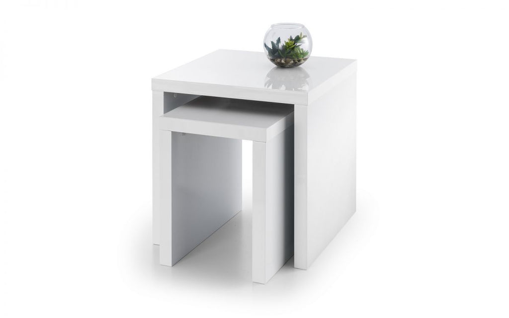 Metro High Gloss Nest of Tables - White