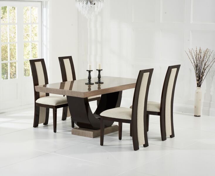 Rivilino 170cm Brown Marble Dining Set