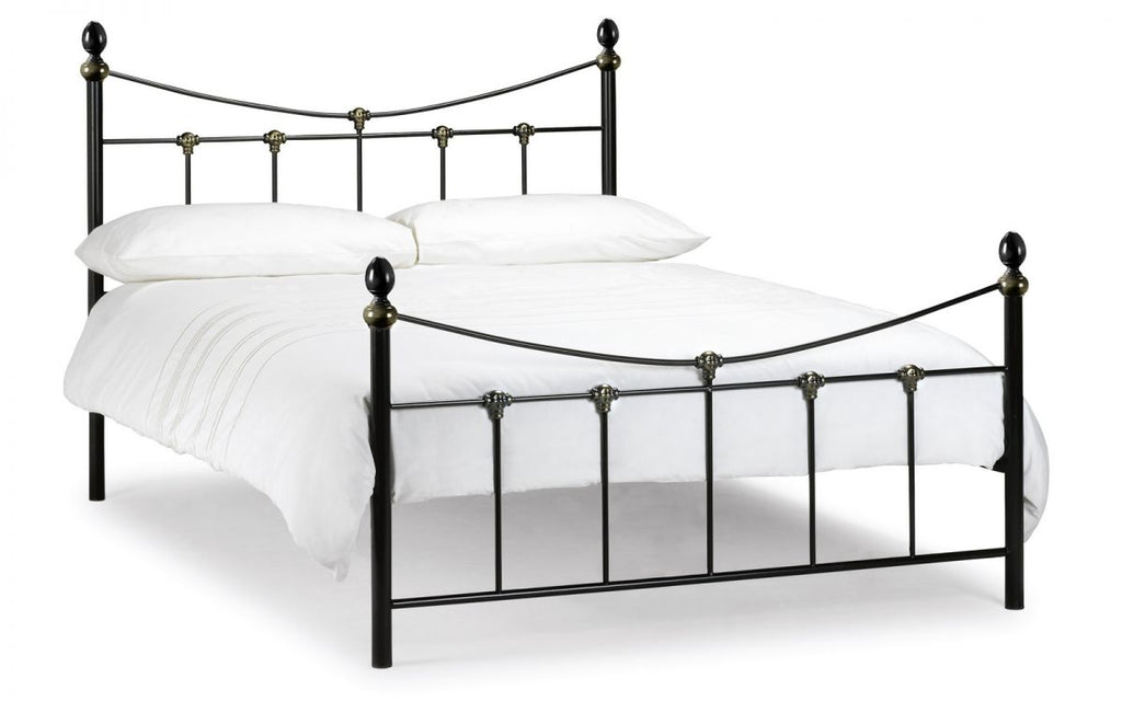 Rebecca Bed - Satin Black / Antique Gold